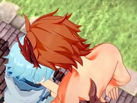 原神耽美-达达利亚x重云口交和肛内射-伪娘cos日本亚洲漫画动漫游戏色情同性 chinese gay men jacking off porn videos