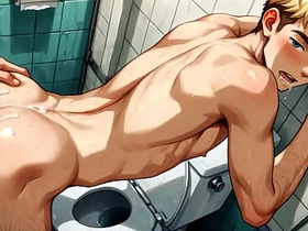 Yaoi - 金发嫩仔厕所性爱图集 - 动漫 漫画 亚洲 日本 游戏 男同色情 hot joyful porn boy